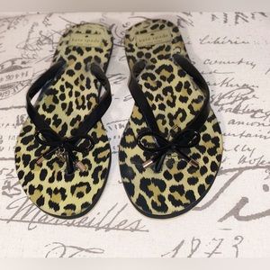 Kate spade animal print flip flops